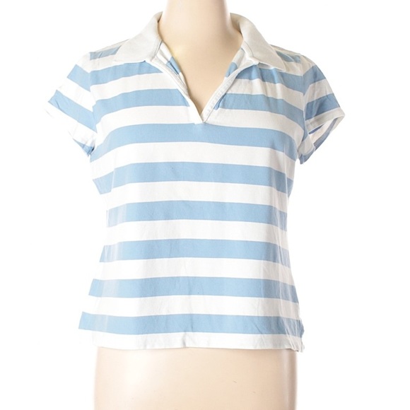 Liz Claiborne Blue Striped Polo - Picture 1 of 2